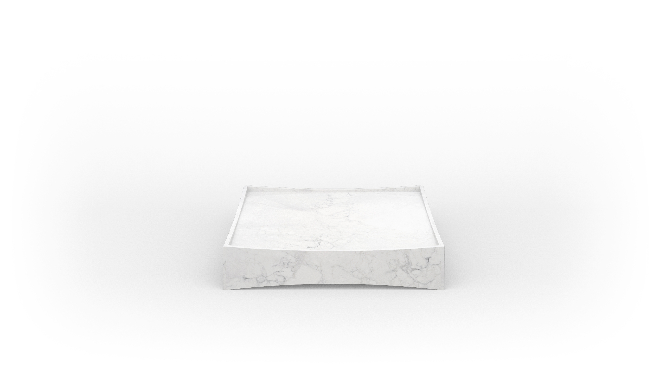 Gallery low table in white carrara marble
