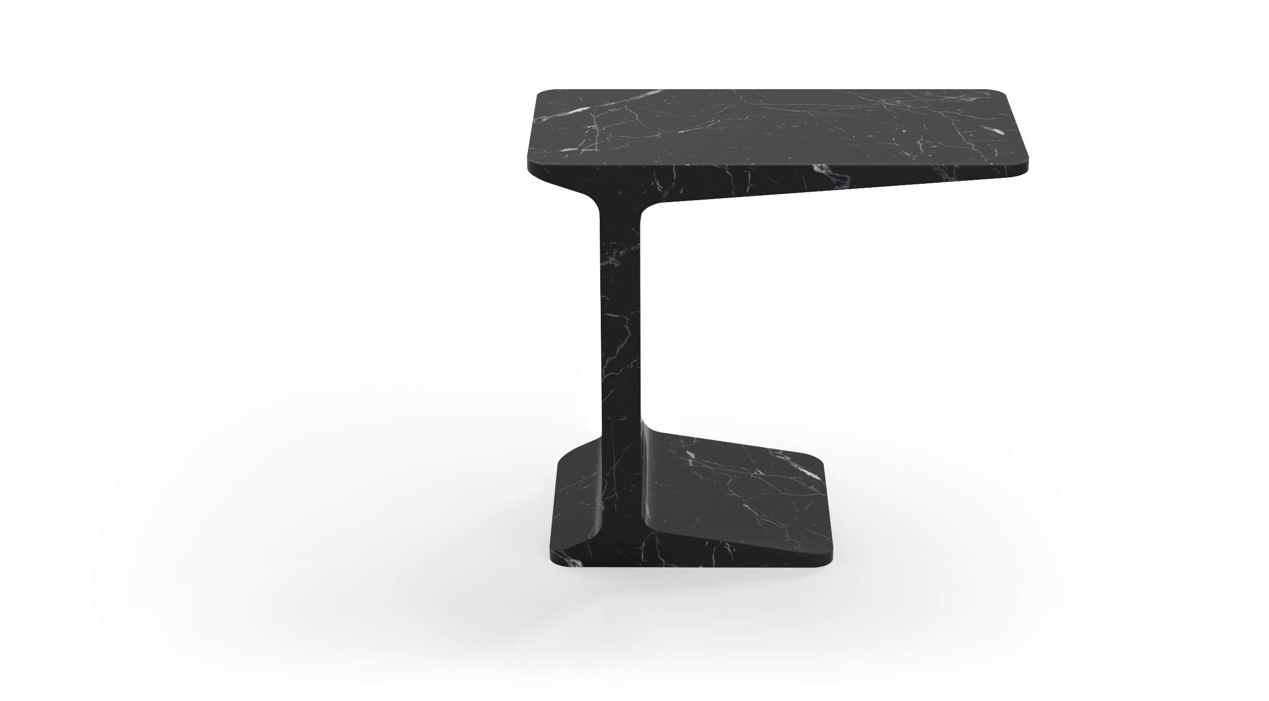 I beam black discount marble side table