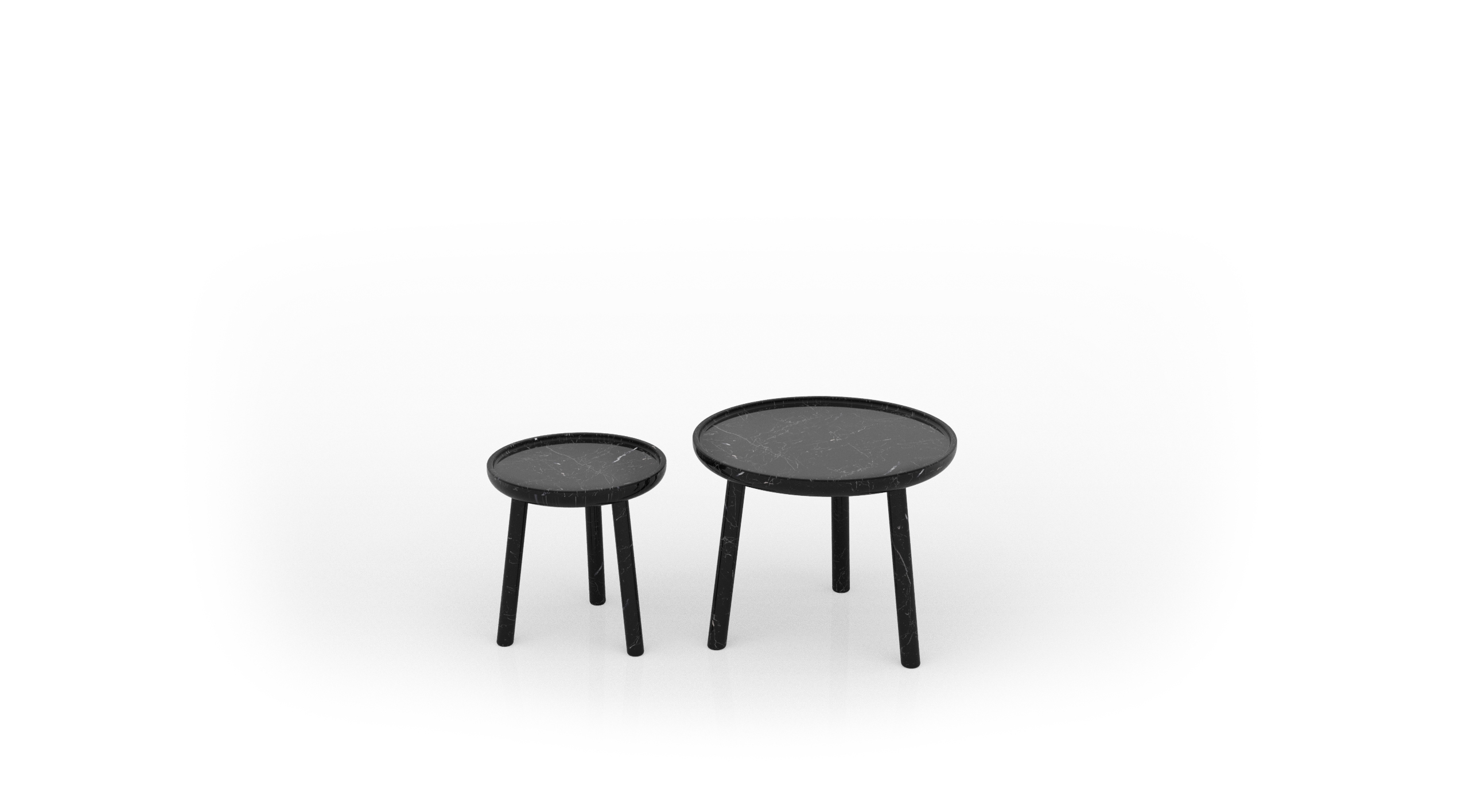 low round table in black marquina marble Perpignan & Toulouse