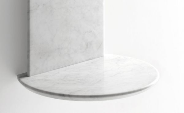 Bebek by Konstantin Grcic. Mensola, in marmo Bianco di Carrara, finitura levigata