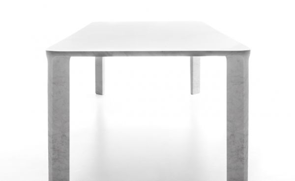 Dining table, in White Carrara marble, matt polished finish