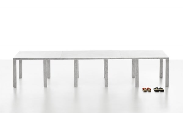 Modular table system in marble desing by David Chipperfield