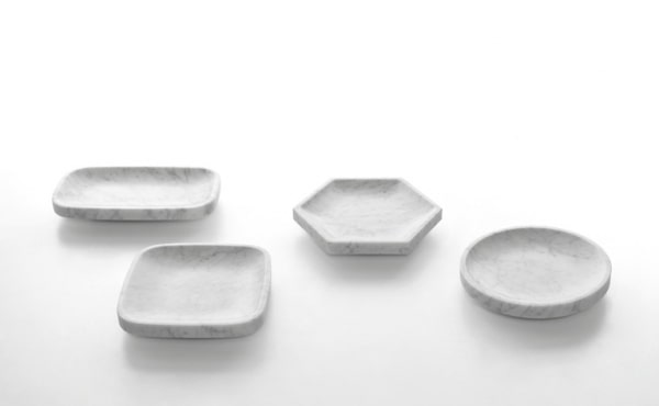 Fruit bowl in White Carrara marble by James Irvine