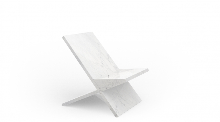 Sultan chair by Konstantin Grcic in White Carrara marble