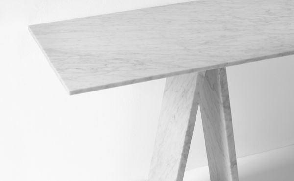 Topkapi console by Konstantin Grcic in White Carrara marble