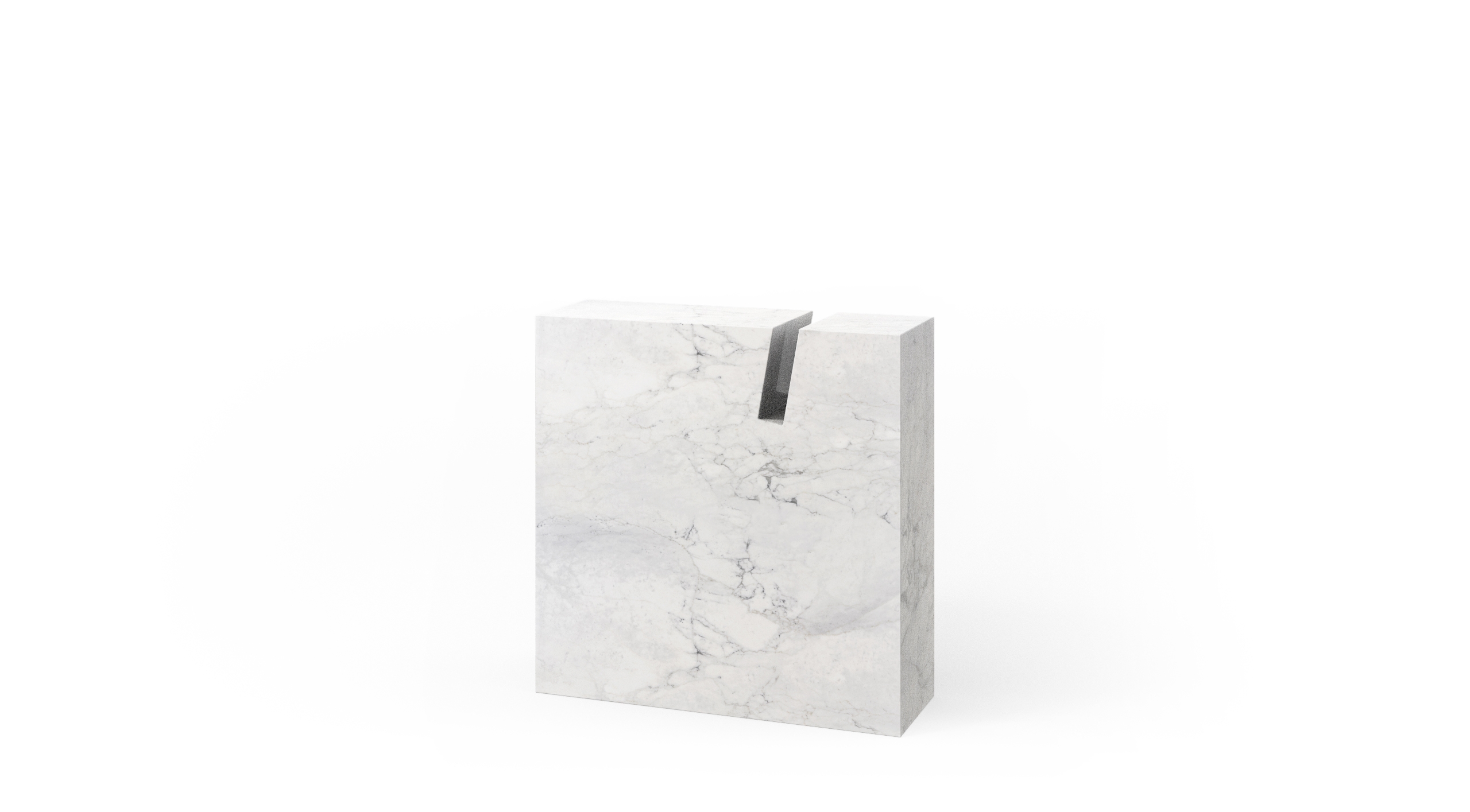 Gap Side table or book stand in White Carrara marble